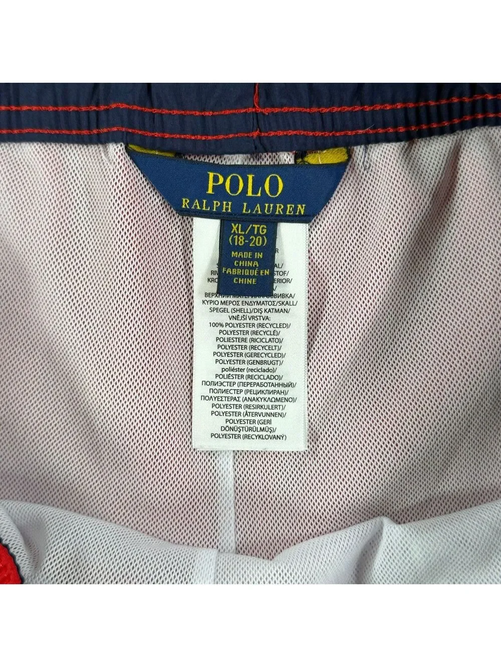 Boy's Polo Ralph Lauren Red Swim Trunks – Size XL (18–20)